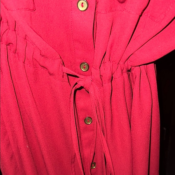 Red Button-Up Dress - Picture 5 of 7